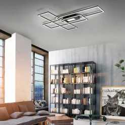 LED-loftlampe Asmin, CCT, sort, 98,9x69,4cm^JUST LIGHT. GmbH Hot