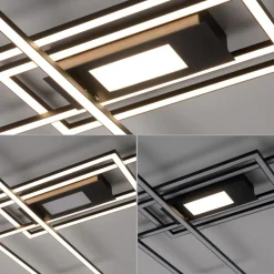 LED-loftlampe Asmin, CCT, sort, 98,9x69,4cm^JUST LIGHT. GmbH Hot