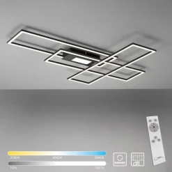 LED-loftlampe Asmin, CCT, sort, 98,9x69,4cm^JUST LIGHT. GmbH Hot