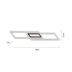 JUST LIGHT. GmbH LED-loftlampe Asmin, CCT, sort, 100x17,9cm