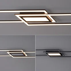JUST LIGHT. GmbH LED-loftlampe Asmin, CCT, sort, 100x17,9cm