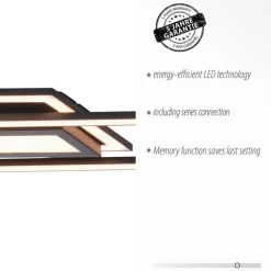 JUST LIGHT. GmbH LED-loftlampe Asmin, CCT, sort, 100x17,9cm