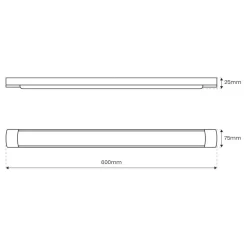 Milagro Lighting Arbejdsrum/Kontor>LED-loftlampe Batten, længde 60 cm, aluminium, hvid, 4.000 K