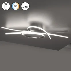 LED-loftlampe Biba, nikkel, længde 100 cm, metal CCT^FISCHER & HONSEL