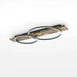 LED-loftlampe Boyal, brun, længde 78 cm, træ, 2 lyskilder.^EGLO Clearance