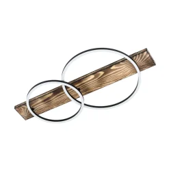 LED-loftlampe Boyal, brun, længde 78 cm, træ, 2 lyskilder.^EGLO Clearance