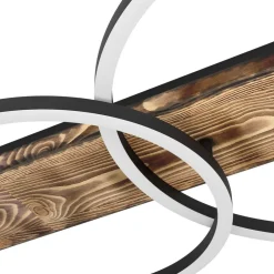 LED-loftlampe Boyal, sort, længde 101 cm, træ, 3 lyskilder.^EGLO Best