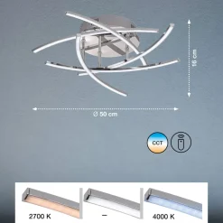 LED-loftlampe Cross tunable white, 5 lys, krom^FISCHER & HONSEL Online