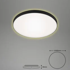 Briloner LED-loftlampe Flet med baggrundsbelysning, Ø 35,5 cm