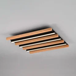 LED-loftlampe Fontana, 46 x 30 cm træ/sort træ/metal^Trio Lighting Clearance