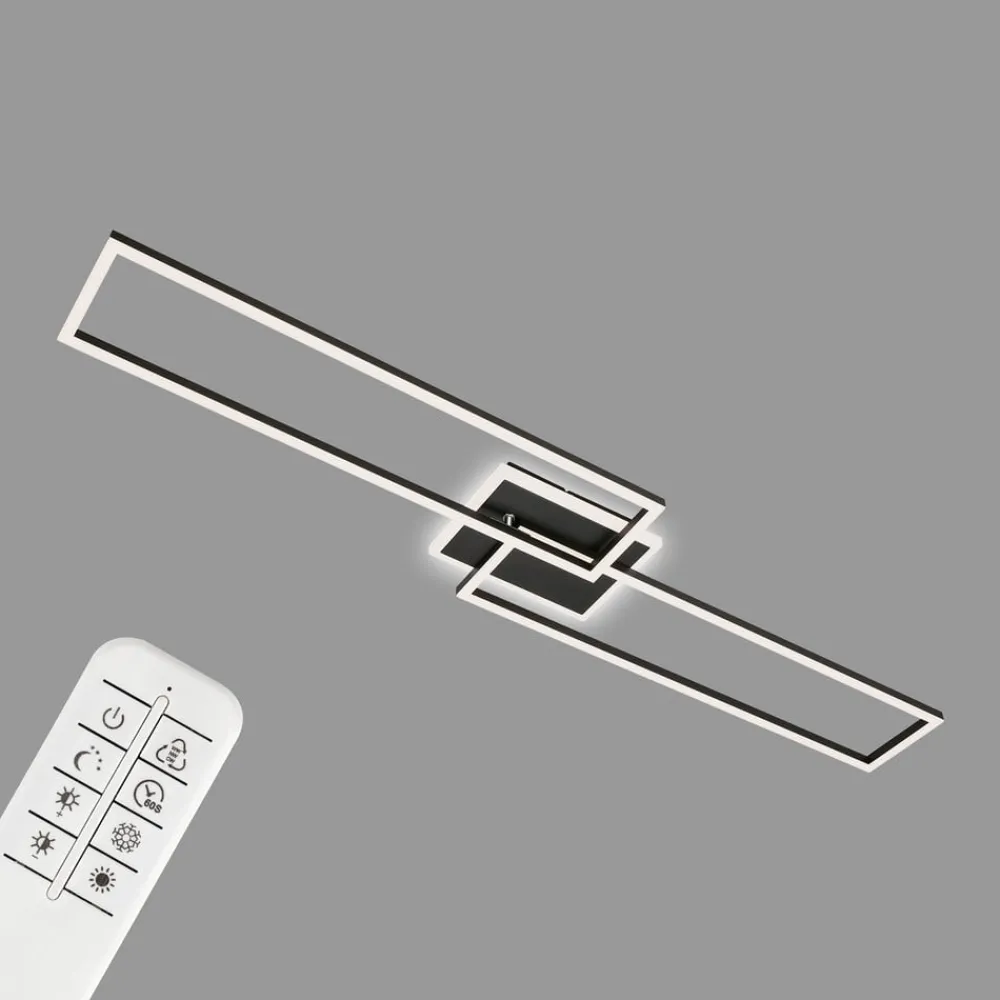 Briloner LED-loftlampe Frame CCT fjernbetjening sort