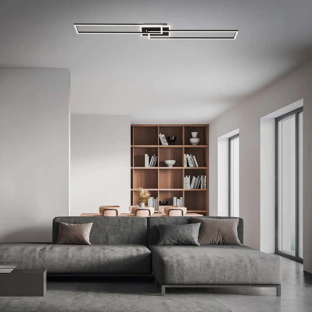 Briloner LED-loftlampe Frame CCT fjernbetjening sort