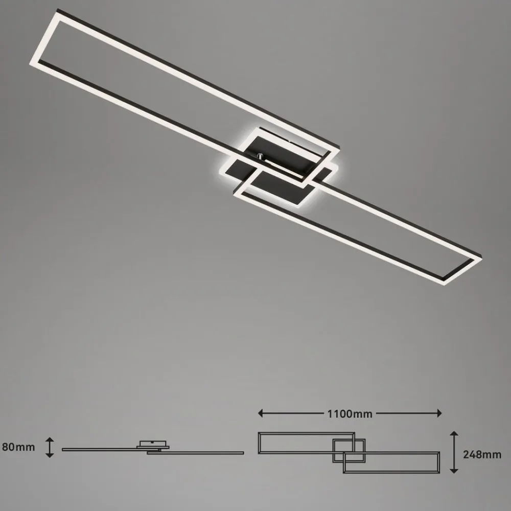 Briloner LED-loftlampe Frame CCT fjernbetjening sort