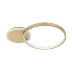 EGLO LED-loftlampe Gafares, guld, aluminium, 41 cm fjernbetjening CCT