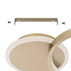 EGLO LED-loftlampe Gafares, guld, aluminium, 41 cm fjernbetjening CCT