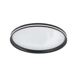 Fabas Luce LED-loftlampe Isy, sort, Ø 55 cm, metal, CCT, dæmpbar