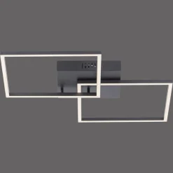 JUST LIGHT. GmbH LED-loftlampe Iven, dæmpbar, sort, 53x53cm