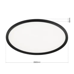 ORION LED-loftlampe Kant, Ø 60 cm sort, CCT metal/plast