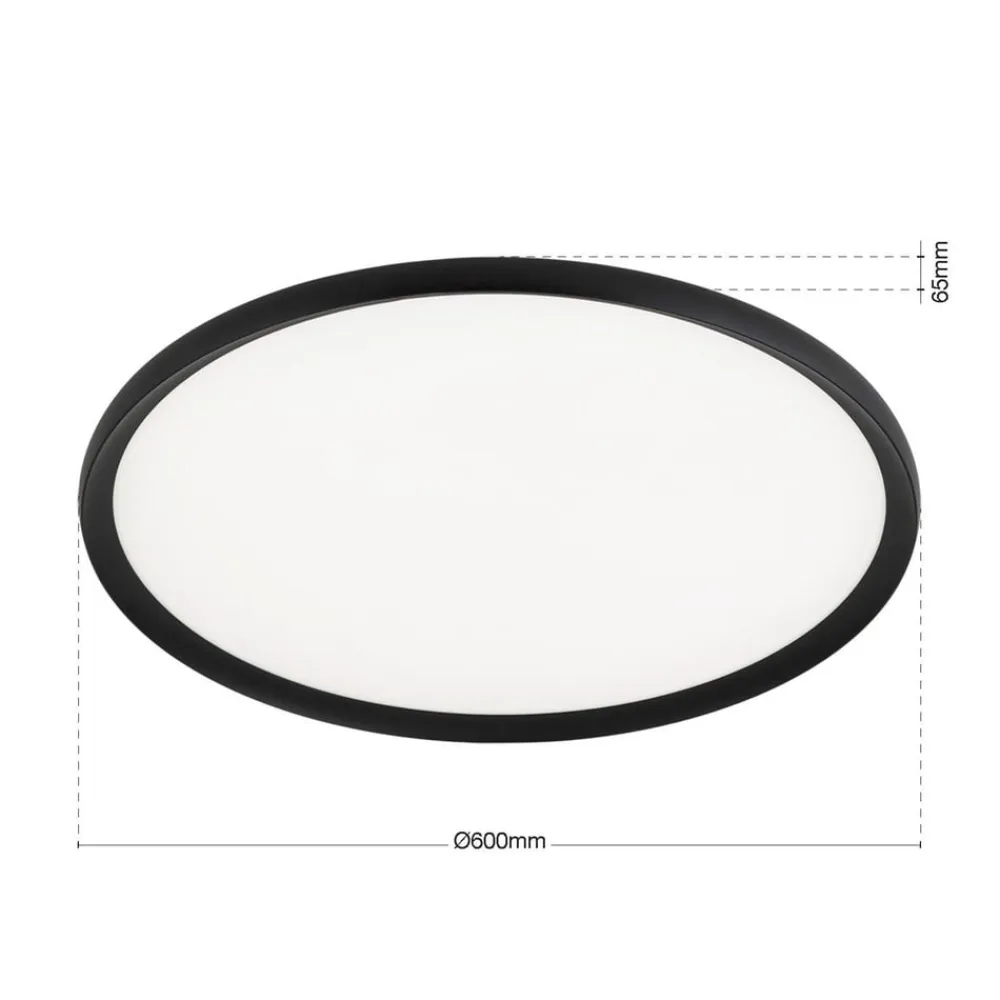 ORION LED-loftlampe Kant, Ø 60 cm sort, CCT metal/plast