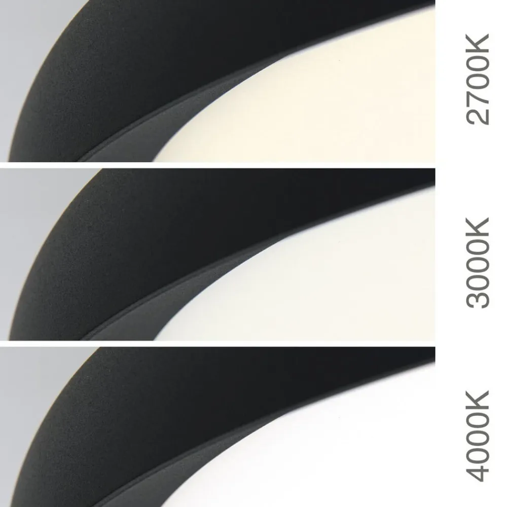 ORION LED-loftlampe Kant, Ø 60 cm sort, CCT metal/plast