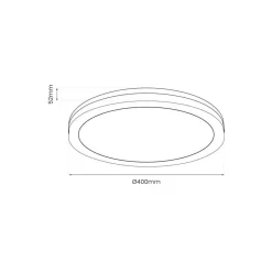 LED-loftlampe Marlon, Ø 40 cm, sort, plast, IP54^Milagro Lighting New