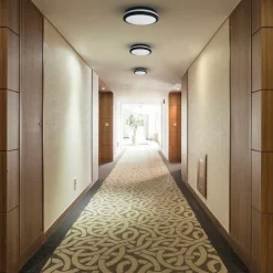 LED-loftlampe Marlon, Ø 40 cm, sort, plast, IP54^Milagro Lighting New