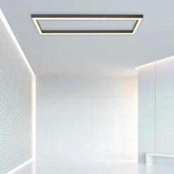 PURE Loftlamper>LED-loftlampe Lines, 110 x 30 cm, antracit, fjernbetjening