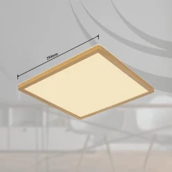 Globo LED-loftlampe Sapana, længde 29,5 cm messing