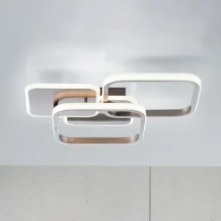 LED-loftlampe Sevent, kantet, 3.000 K, stål^JUST LIGHT. GmbH Discount