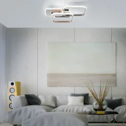 LED-loftlampe Sevent, kantet, 3.000 K, stål^JUST LIGHT. GmbH Discount