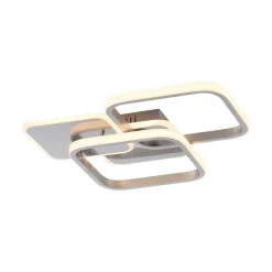 LED-loftlampe Sevent, kantet, 3.000 K, stål^JUST LIGHT. GmbH Discount