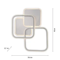 LED-loftlampe Sevent, kantet, 3.000 K, stål^JUST LIGHT. GmbH Discount