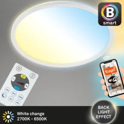 LED-loftlampe Slim S dæmpbar CCT hvid Ø 29 cm^Briloner Outlet