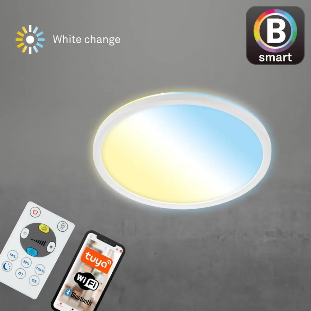 LED-loftlampe Slim S dæmpbar CCT hvid Ø 29 cm^Briloner Outlet