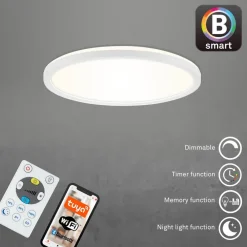 LED-loftlampe Slim S dæmpbar CCT hvid Ø 29 cm^Briloner Outlet