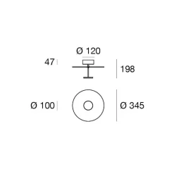 Linea Light LED-loftlampe Stilo_S, sort, Ø 35 cm
