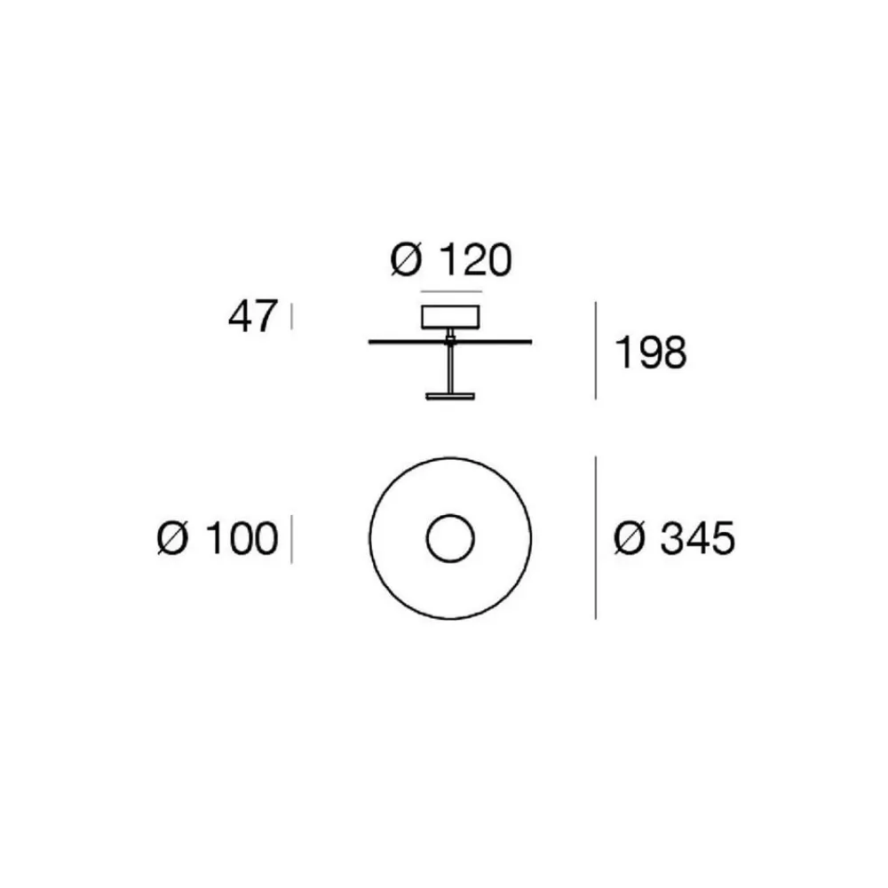 Linea Light LED-loftlampe Stilo_S, sort, Ø 35 cm