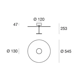 LED-loftlampe Stilo_S, sort, Ø 55 cm^Linea Light Online
