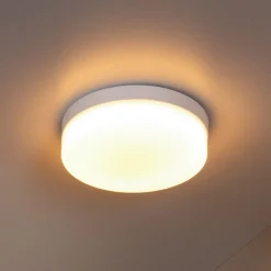 Lucide Loftlamper>LED-loftlampe til badeværelset Biskit, hvid, Ø 23 cm, plast