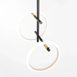 Marchetti LED-loftlampe Ulaop, to ringe, sort