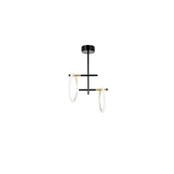 Marchetti LED-loftlampe Ulaop, to ringe, sort