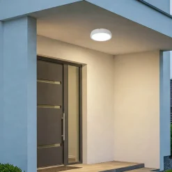 LED-loftlampe Vera, hvid, plast, Ø 22 cm, IP65^Milagro Lighting New