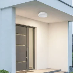 LED-loftlampe Vera, hvid, plast, Ø 22 cm, IP65^Milagro Lighting New