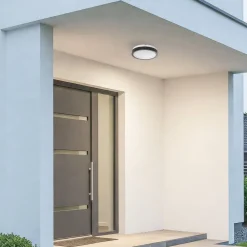 Milagro Lighting LED-loftlampe Vera, sort, plast, Ø 22 cm, IP65