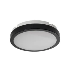 Milagro Lighting LED-loftlampe Vera, sort, plast, Ø 22 cm, IP65
