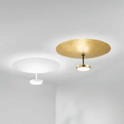 Fabas Luce LED-loftlampe Yuko, hvid, metal, 23 cm høj, dæmpbar