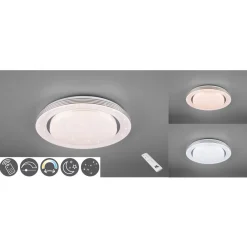 LED-loftslampe Atria, Ø 58 cm, hvid, plast, CCT^Reality Leuchten Discount