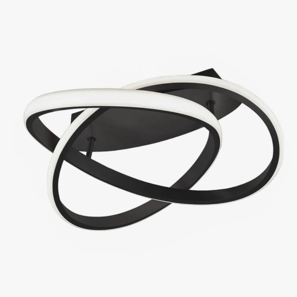 Reality Leuchten LED-loftslampe Course, mat sort, 3.000 K, Ø 45 cm