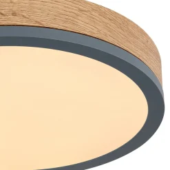 LED-loftslampe Doro Ø 30 cm mørkt træ, grafit^Globo Online