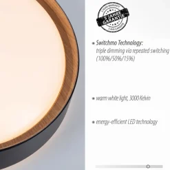 LED-loftslampe Emilia 3-trins dæmpbar sort^JUST LIGHT. GmbH Clearance